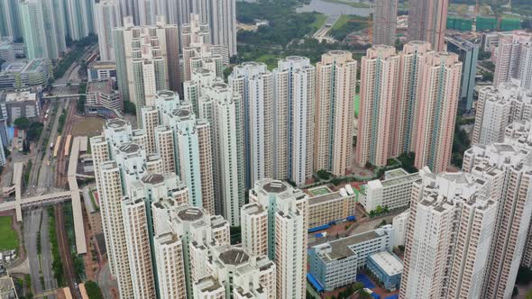 Top view of Hong Kong city