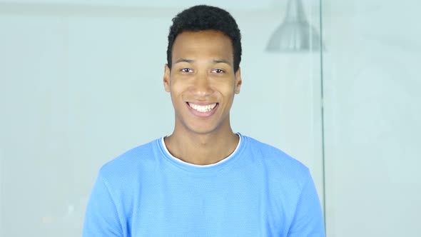 Portrait of Smiling Afro-American Man