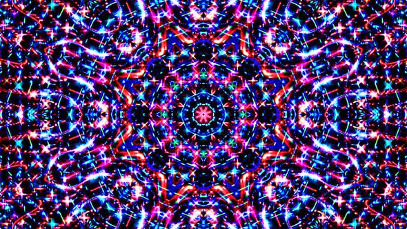 Abstract Kaleidoscope pattern with full colors. Magic mandala. 4k