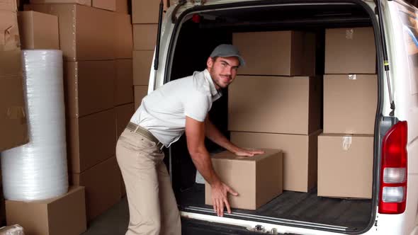 Delivery Driver Loading his Van