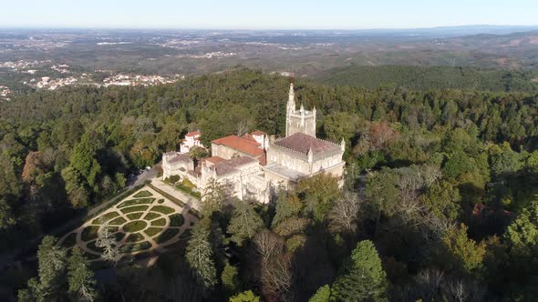Aerial of Park and Palace of Bussaco Portugal