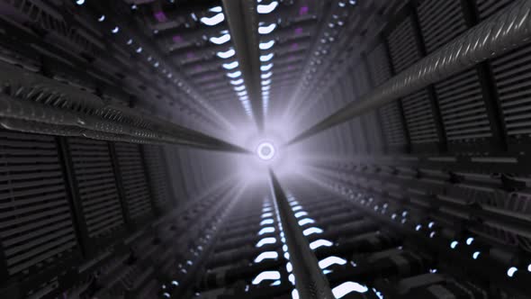 3D Sci-Fi Abstract Spaceship Corridor V22