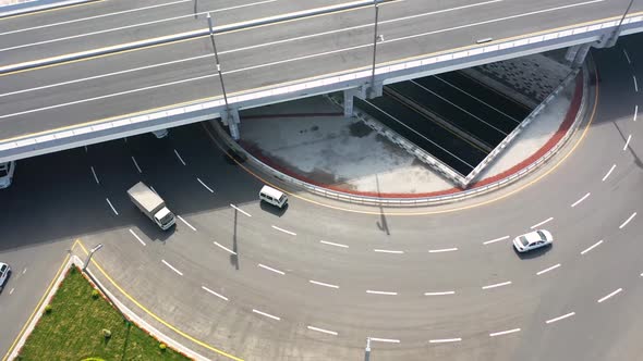 a beautiful top view of the road junction