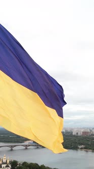 Vertical Video National Flag of Ukraine By Day