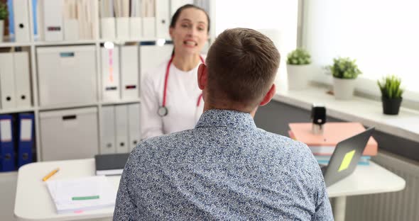 Doctor is Talking to Patient at Clinic Slow Motion  Movie