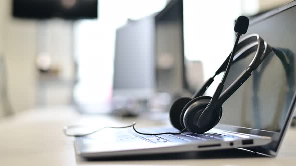 Closeup of a Call Center Operator's Desktop