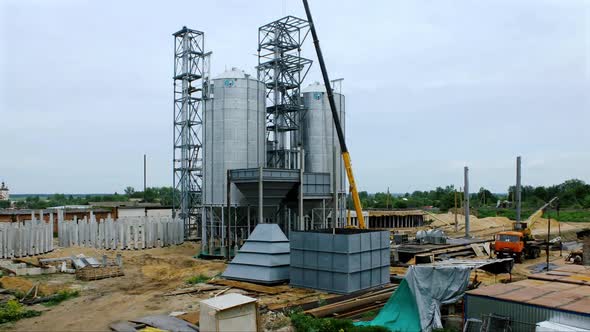 Timelapse of Production Tower at Gas and Oil Refinery Plant