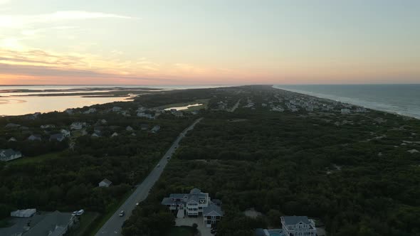 Twilight Aerial Corolla Beach Nc Usa