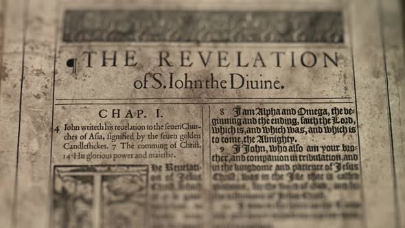 The Revelation Of S.John, Slider Shot, Old Paper Bible, King James Bible