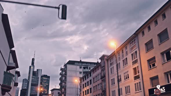 City of Frankfurt at Sunset