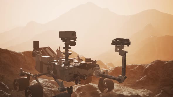 Curiosity Mars Rover Exploring the Surface of Red Planet alt