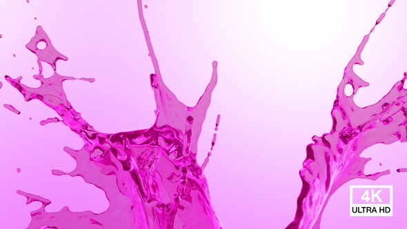 Pink Color Water Drops Splash V4