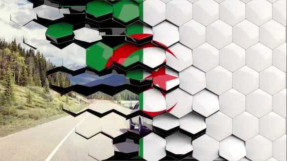 Algeria Flag Hexagon Transition - 4K Resolution