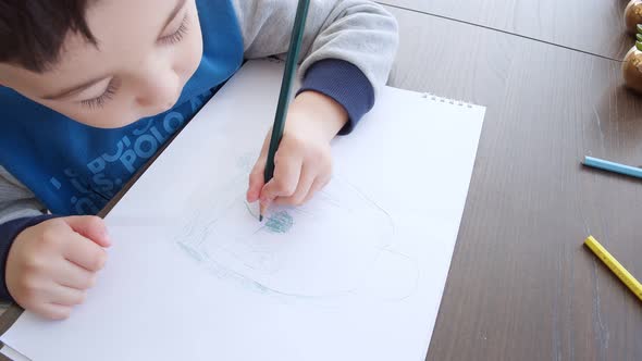 Little Boy Kid Drawing