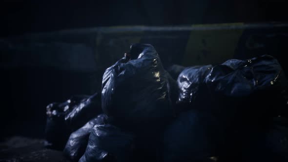 Garbage Bags at City Street an Night alt