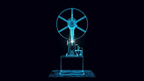 Old Pumping Machine Hologram Rotating Hd