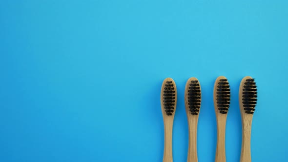 Toothbrushes on Blue Background