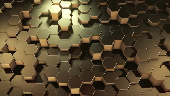 Abstract Golden Hexagonal Geometric Surface