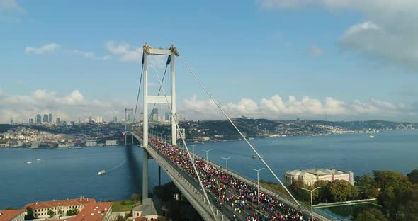 Istanbul Bosphorus Bridge Eurasia Marathon Aerial View 8