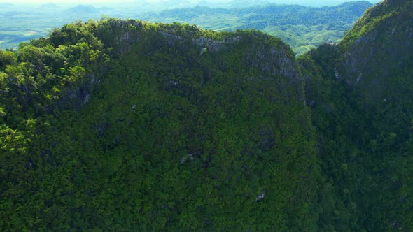 An aerial view from a drone flying over "Khao Thalu"