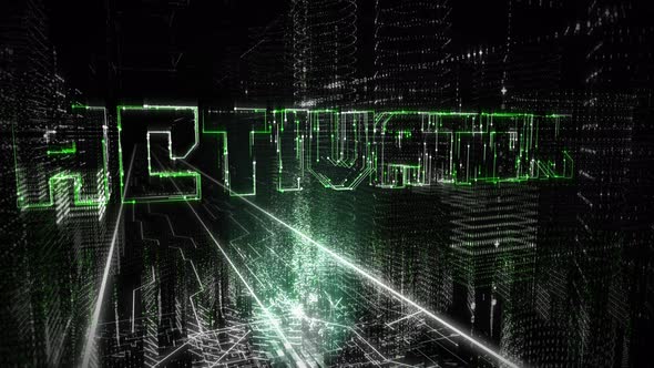 Computer using the matrix to create a hologram of a word Activator in cyberspace alt