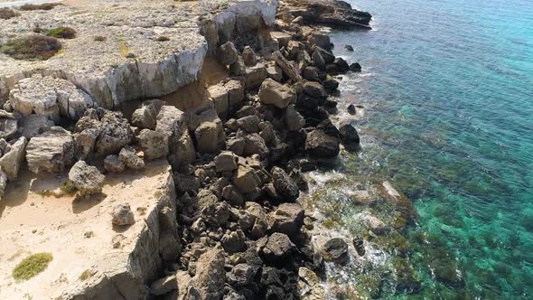 Steep Rocky Cliff Over the Ocean Beautiful Tourist Landscape