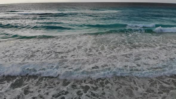 Turquoise Water Seascape From Air Background Beach and Waves From Top View