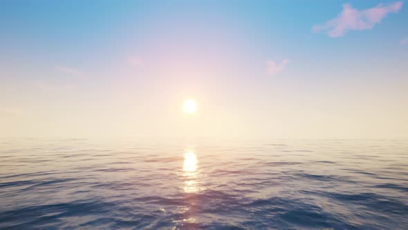 Flying Over The Sea During The Sunset 4K alt