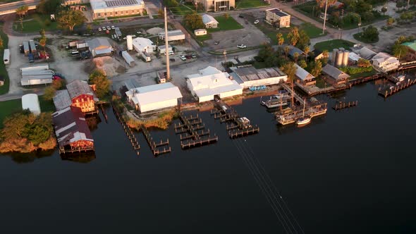 Aerial footage taken in the Apalachicola Bay area in Florida.