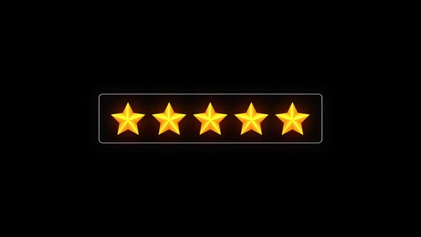 5 Star Rating Review Animation with Line Box