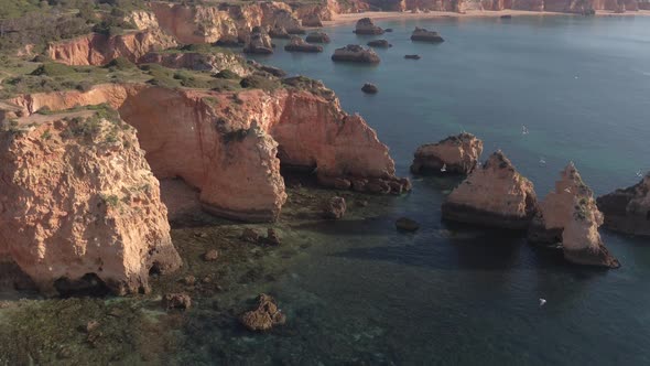 Aerial view of rocky shore in Lagos