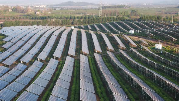 Solar power station in montain