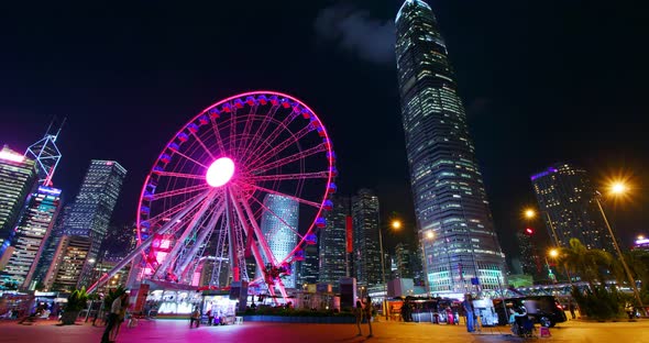 Timelapse of Hong Kong city at night