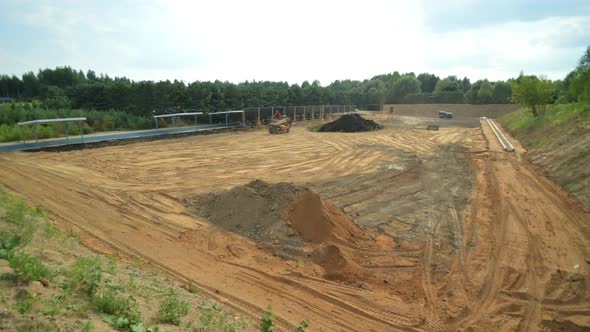 Timelapse of Modern Sports Court and Cottages for Sportsmen