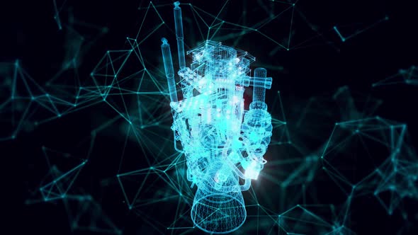 Space X Raptor Rocket Engine Hologram Close Up Hd alt