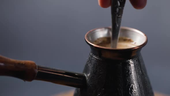 Making Turkish Coffee in Copper Cezve