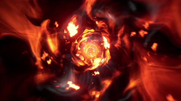 Abstract Smoke Fire Spin Tunnel Effect 4K 01