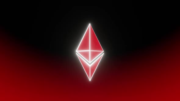 Red Signal Of Rotated Ethereum Indicator In Crypto Winter Vj Loop HD