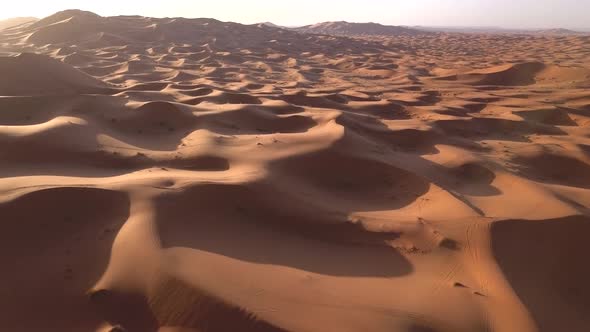 AERIAL: Sand Dunes Sahara Desert