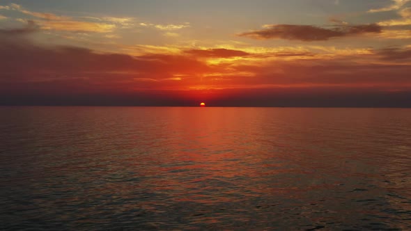 Calm Sea Surface During Sunset