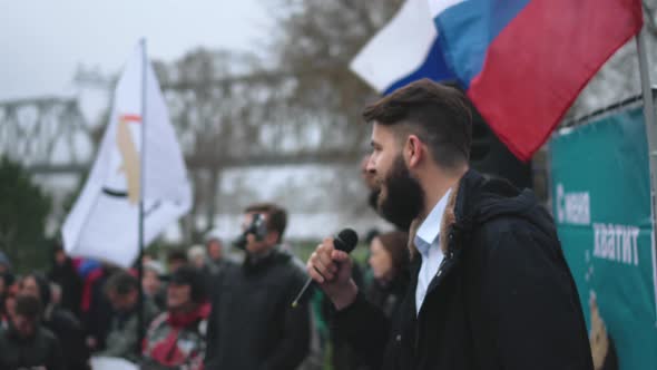 Protest Crowd in Russia