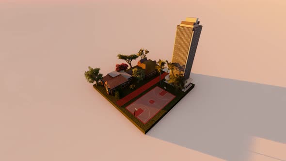 Isometric suburban village