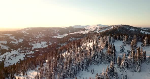 From Great Heigh Fairytale Mountain Landscape Snow Covered Alpine Sharp Peaks