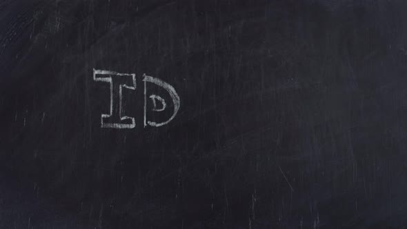 Hand writes in chalk the word idea on a blackboard. the word new appears. stop motion timelapse alt
