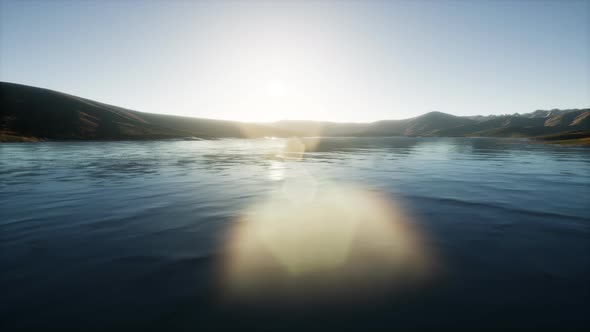 Beautiful Calm Lake with Sunset alt