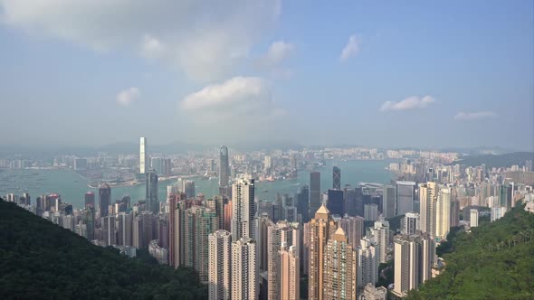 Beautiful building and architecture around Hong kong city skyline