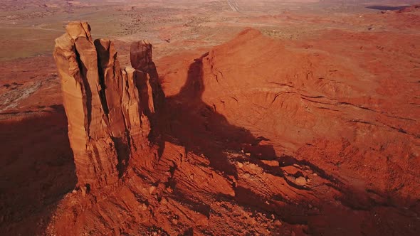 Flying over an amazing rock formation