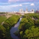 Aerial Drone View of Hackney Marshes and View of London City Skyline - VideoHive Item for Sale