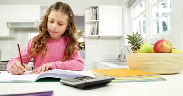 Girl doing her homework