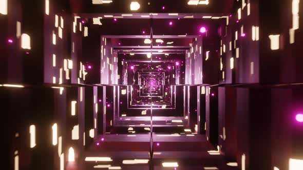 Abstract Neon Square Moving Through VJ Concert Background Seamless Loop  Animation 3d Render